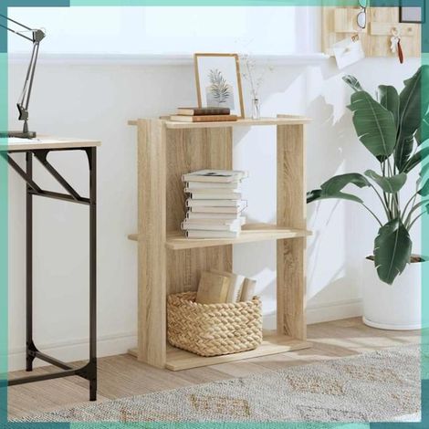 Bibliothèque - 860258 - chêne sonoma - 3 étagères - 60 x 30 x 80 cm (1/5)