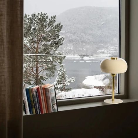 Lampe à poser crème et doré Surin (1/4)