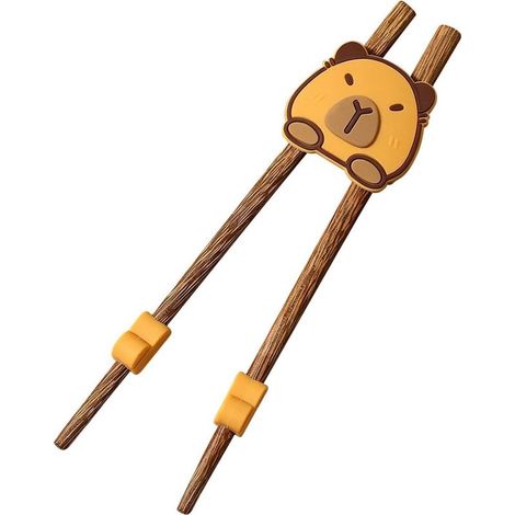 Baguettes pour enfants , 2 , 4 x 16 cm , en bois , motif capybara , idéales l'apprentissage de la ta (1/5)