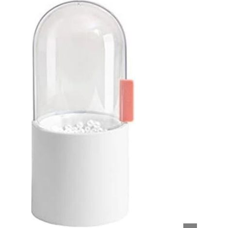 Boîte de rangement pour pinceaux cosmétiques en perles transparentes en cristal (Blanc)