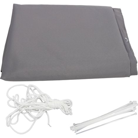 Filet brise-vue en polyester pour balcon et jardin, imperméable, gris, résistant aux UV, 75 x 500 cm