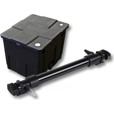 SunSun Komplettset: CBF-350 Teichfilter bis 12000 L Teichfilteranlage als Durchlauffilter, CUV-672 Teichklärer UVC Klärer mit 72 Watt UV-C Leistung