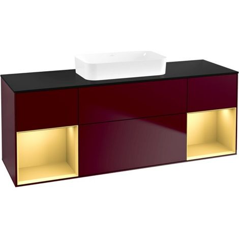 V&B Waschtischunterschrank Finion 160x60,3x50,1cm, Reg gol m Lac, Peo Matt (1/2)