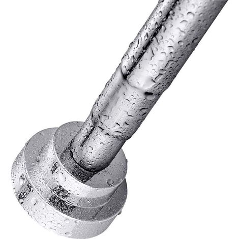 Tringle à rideau de douche en acier inoxydable sans perçage et anti-rouille antidérapante avec ressort de tension réglable pour placard, salle de bain, fenêtres ou portes (67-230cm) (1/5)
