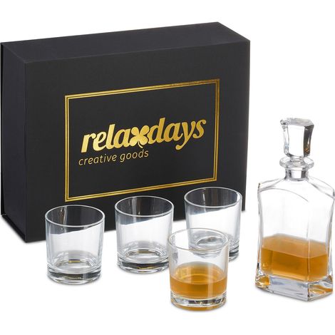 Juego de whisky de 5 piezas con decantador y vasos