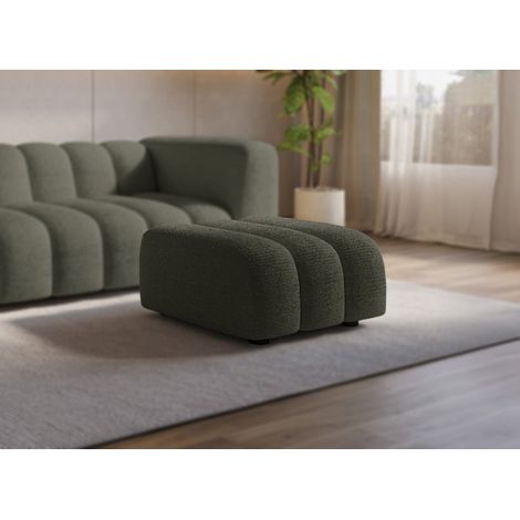 Pouf en tissu bouclette vert AELIS