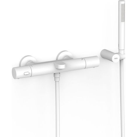 Ensemble douche bain-douche thermostatique Blanc mat - TRES 19017429BM