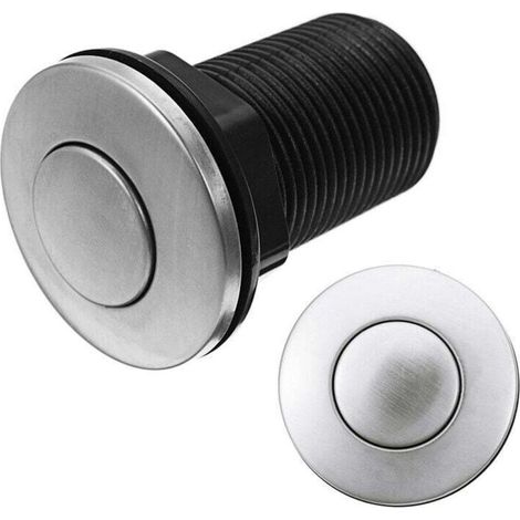 Interruttore a pulsante pneumatico a totale ingombro per vasca da bagno, spa, scarico, nero, 34 mm (1/3)