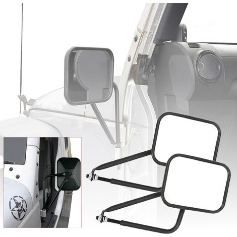 2 rétroviseurs de voiture compatibles avec Jeep Wrangler CJ YJ TJ JK JL (rétroviseurs à charnière de porte) (1/5)