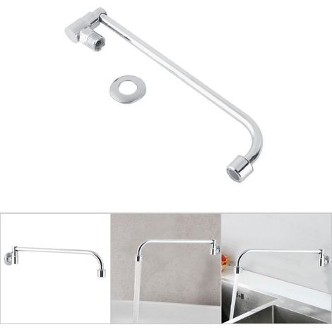 Robinet d'eau froide mural G1/2" pour évier de cuisine de restaurant, à trou unique (30 cm) (1/5)