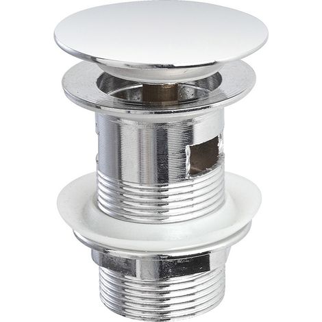 Piletta di scarico universale click clack con troppopieno tappo cromato (1/2)
