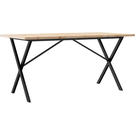 Maison Exclusive - Esstisch X-Gestell 140x80x75,5 cm Massivholz K