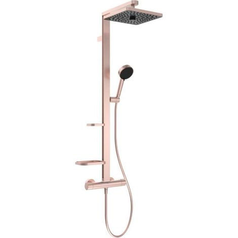 Ideal Standard Ceratherm ALU+ - Conjunto de ducha con termostato, 26x26 cm, 2 chorros, rosé BE210RO (1/5)