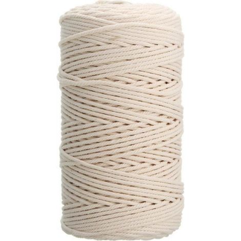 Corde En Coton - 3 mm x 200 m - Pour Tenture Murale DIY Macramé - Beige (1/2)