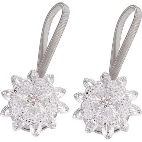 2pièces Embrasses Magnétiques pour Rideaux Motifs Floraux Accessoires De Décoration pour Maison Et Hôtel Couleur