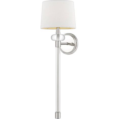 Elstead Quoizel Barbour Lampada da parete con paralume in nichel lucido (1/5)
