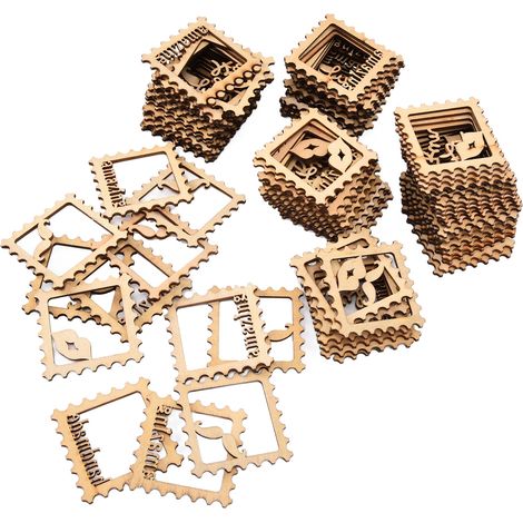 Lot de 100 Cadres Photo en Bois Style Rétro Pastoral, Design Plat pour Déco de Café et École, Format Standard (1/5)