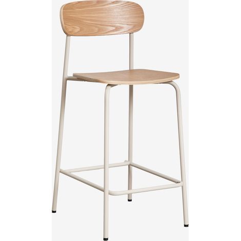 Confezione da 2 sgabelli alti impilabili 65cm in ferro e legno Wilpier SKLUM (1/5)