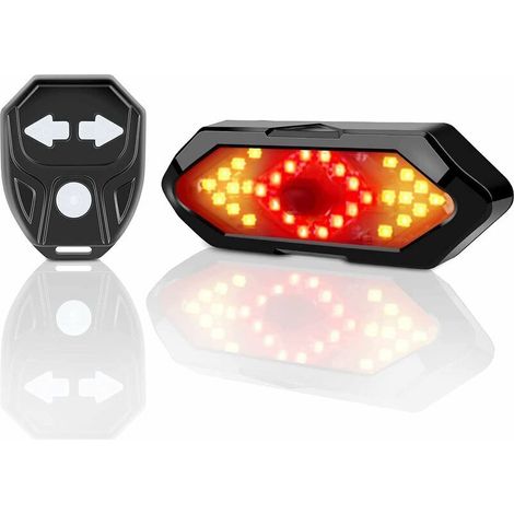Bicycle Turn Signal and Tail Light with Sound Effects, Wireless Remote Control, 5 Different Lighting Modes, Rechargeable, Easy to Install, Be Visible and Indicate Your Direction at All Times (1/5)