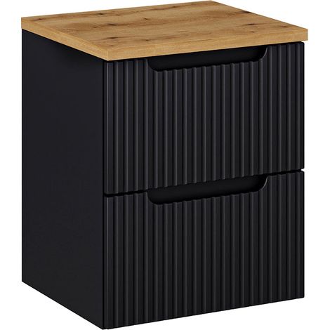 Mobile bagno senza lavabo Riva nero e marrone 50cm (1/5)