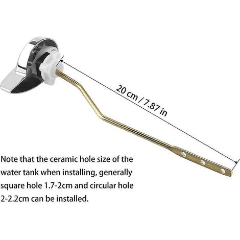 Poignée de chasse d'eau à angle OULII, montage latéral, compatible avec les réservoirs de toilettes TOTO et Kohler (argent + doré) (1/5)