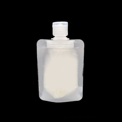 Leerer, wiederbefüllbarer Plastikbeutel für Shampoo und Kosmetiklotion – 50 ml – Ausgießer, PET/PA/PE, wiederverwendbar für Reisen (1/5)