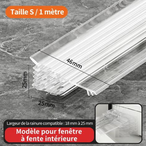 Bande déflecteur d'eau et joint d'étanchéité TPE extérieur pour rainure transparent 1 m 11 transparent 1 4.6 100 × 4,6 × 2 cm 310 g – Livraison gratuite