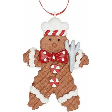 Petit bonhomme en pain d'épices à suspendre, cadeau personnalisé pour sapin de Noël, bureau, voiture, jardin, décoration avec corde (1/4)