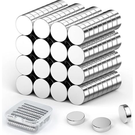 Lot de 60 aimants néodyme, mini aimants 6 mm x 3 mm pour loisirs créatifs, tableaux, bureau, maison, cuisine, réfrigérateur, tableaux DIY, petits aimants (argenté) (1/4)