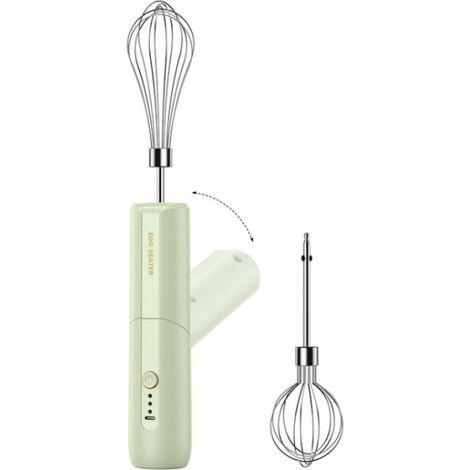Batteur à œufs électrique - Ulisem - Double tête - Pliable - Sans fil - Vert (1/5)