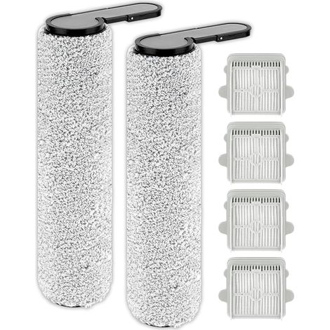 (6 Pièces) F25 Rouleaux Brosses et Filtres HEPA de Rechange pour Aspirateur Roborock F25/ F25 LT/ F25 RT/ F25 ACE/ F25 ALT/ F25 ACE Combo/ F25 Combo/ F25 GT, 2 rouleaux brosses, 4 filtres HEPA (1/5)