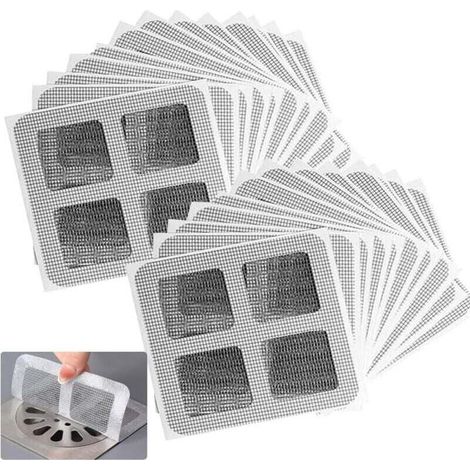 Lot de 20 autocollants jetables pour drain de douche, attrape-cheveux, maille, filtre de sol, attrape-cheveux, autocollants pour salle de bain, buanderie, baignoire (1/4)