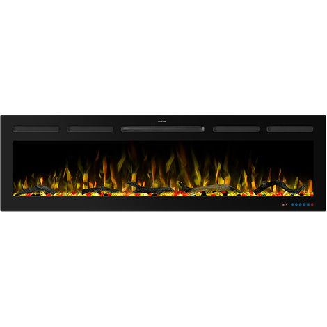 Parrot Uncle LED Einbau Elektrokamin 152 cm Dual-Flamme 750 W 1500 W Fernbedienung 13 Farben 6 Helligkeitsstufen Timerfunktion