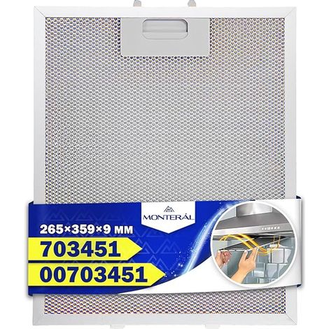 Cooker Hood Filter Aluminium Grease 265 x 359 x 9 mm Code 00703451 703451 10035302