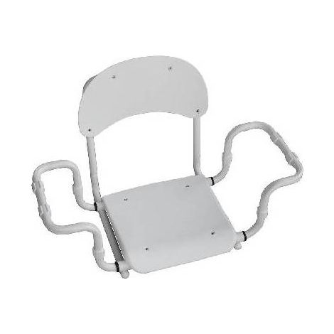 SIÈGE DE BAIGNOIRE EN POLYPROPYLÈNE RÉGLABLE AVEC DOSSIER CADRE BLANC Dimensions : Blanc