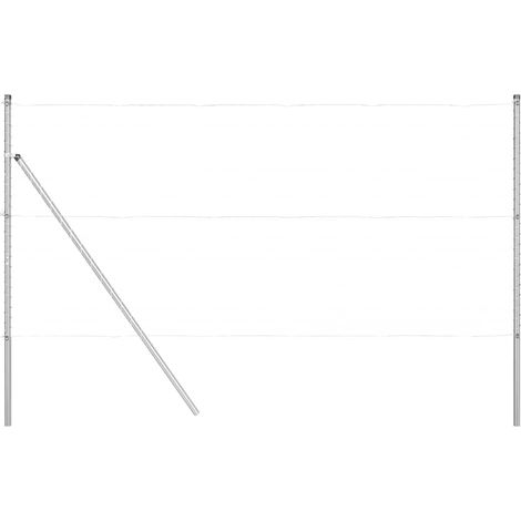 Poteaux de clôture 13 pcs Ø32 mm 150 cm Acier galvanisé CFW9087462