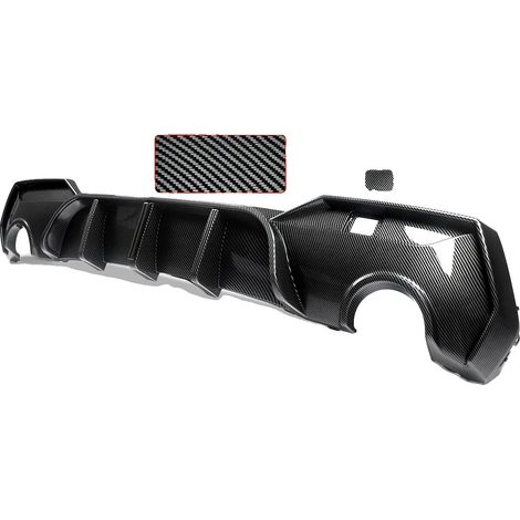 Diffuseur de pare-chocs arrière, lumière LED, style M Performance, aspect carbone (1/2)