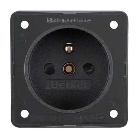 Prise Schuko 250V 16A pour panneau noir (1/2)