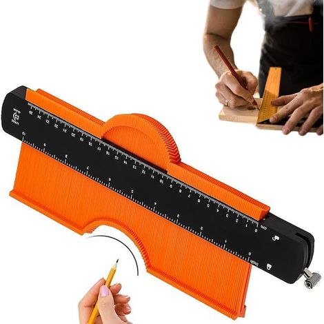 Contrometre de 25cm avec verrouillage Duplicateur de profilage pour le transfert de contours Contrometre avec fixation pour carreaux stratifiés