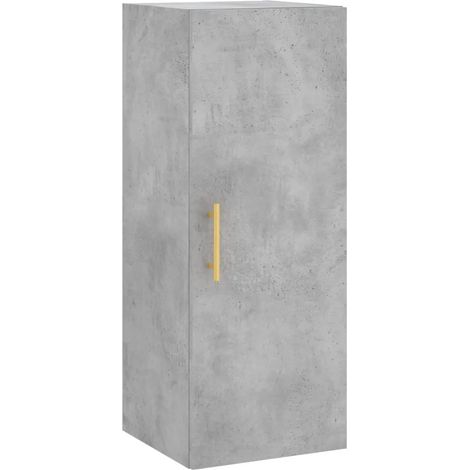Armadio da parete design elegante spazio di archiviazione versatile 34,5 x 34 x 90 cm in legno multistrato grigio cemento 020048657