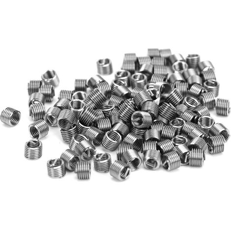 100 Stück Gewindeeinsätze, Reduziermuttern-Reparaturwerkzeug, Edelstahl, M4x0,71,5D