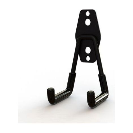 Set of 2 Garage Hanging Hooks, Double Garage Storage Hooks, Wall-Mounted Bike Hook for Organizing Tools, Stairs, Bicycles, Black, 11 x 7.5 x 5cm, Equipped with Screws (1/5)