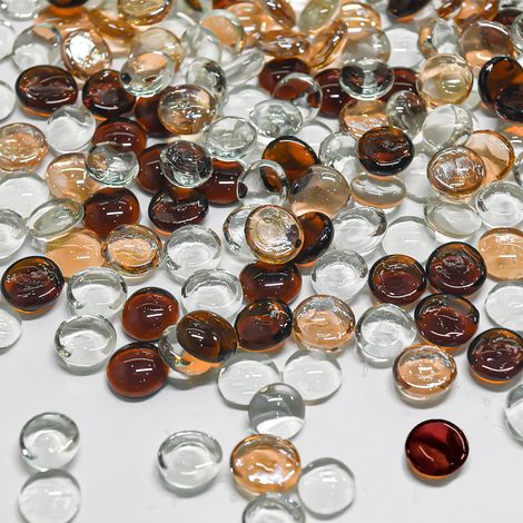 1800 g Billes Plates en Verre 17–20 mm, Tons Marron pour déco (1/5)