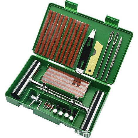Kit de réparation de pneus - Kit de réparation de pneus - Outils d'urgence pour pneus - Kit de réparation automobile - Kit de réparation rapide de pneus - Outils en acier (1/4)