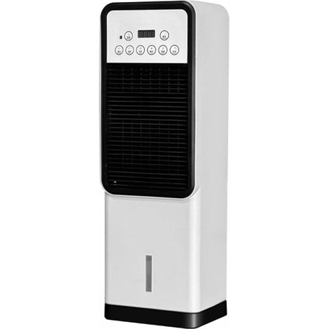 Verdunstungskühler, tragbarer Turmventilator mit 3-Liter-Wassertank, Fernbedienung, 12-Stunden-Timer, 120°-Oszillation, 4 Modi und 3 Geschwindigkeitsstufen – für den Innen- und Außenbereich (1/5)
