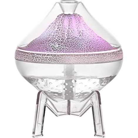 CCYKXA Portable room humidifier for bedroom with faux flame light, 30ml/h mist output, 35dB low noise operation, 360ml capacity