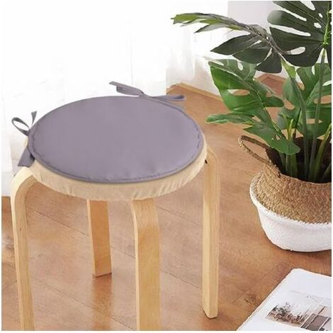 1 rundes, hellgraues Gartenstuhlkissen, 30 cm Durchmesser – für Außenbereich, Hocker, Terrasse, Esszimmer – großes Kissen (1/5)