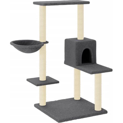 Arbre à chat avec griffoirs en sisal gris foncé 95 cm