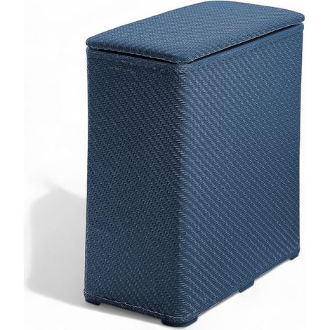 Portabiancheria cesta casalinga a scatola in resina 50x28xH55 cm Ambrogio - Blu (1/4)