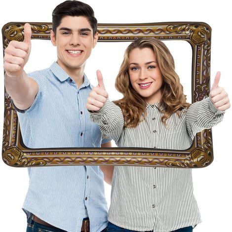 Cadre Photo Gonflable - En PVC Doré Pour Selfie - Idéal Mariage Anniversaire Noël - 1 Pièce (1/5)